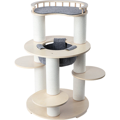 Darrahopens Pet Care > Cat Supplies > Cat Furniture HONEYPOTCAT Harmony Wood Cat Tower - 123cm