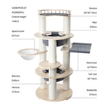 Darrahopens Pet Care > Cat Supplies > Cat Furniture HONEYPOTCAT Harmony Wood Cat Tower - 168cm