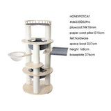 Darrahopens Pet Care > Cat Supplies > Cat Furniture HONEYPOTCAT Harmony Wood Cat Tower - 168cm