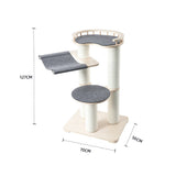 Darrahopens Pet Care > Cat Supplies > Cat Furniture HONEYPOTCAT Leisure Loft With Hammock & Scratch Post - Gray Felt - 127cm
