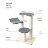 Darrahopens Pet Care > Cat Supplies > Cat Furniture HONEYPOTCAT Leisure Loft With Hammock & Scratch Post - Gray Felt - 127cm