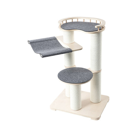 Darrahopens Pet Care > Cat Supplies > Cat Furniture HONEYPOTCAT Leisure Loft With Hammock & Scratch Post - Gray Felt - 127cm