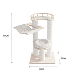 Darrahopens Pet Care > Cat Supplies > Cat Furniture HONEYPOTCAT Leisure Loft With Hammock & Scratch Post - White Velvet - 127cm