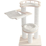 Darrahopens Pet Care > Cat Supplies > Cat Furniture HONEYPOTCAT Leisure Loft With Hammock & Scratch Post - White Velvet - 127cm