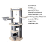 Darrahopens Pet Care > Cat Supplies > Cat Furniture HONEYPOTCAT Majestic Reinforced Multi-Level Cat Tree With Hammock - 168cm