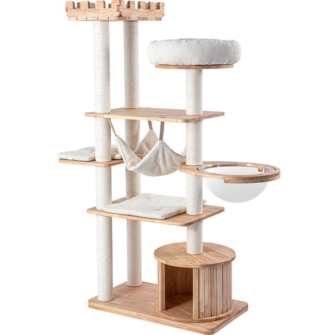 Darrahopens Pet Care > Cat Supplies > Cat Furniture HONEYPOTCAT MZ Grand Elegance Cat Catsle With Space Capsule - 170cm