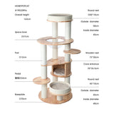 Darrahopens Pet Care > Cat Supplies > Cat Furniture HONEYPOTCAT MZ Varnished Solid Wood Cat Tower With Capsule - 163cm