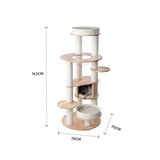 Darrahopens Pet Care > Cat Supplies > Cat Furniture HONEYPOTCAT MZ Varnished Solid Wood Cat Tower With Capsule - 163cm