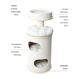 Darrahopens Pet Care > Cat Supplies > Cat Furniture HONEYPOTCAT PURRING Multi-Level Sisal Barrel Cat Tower  - 95cm