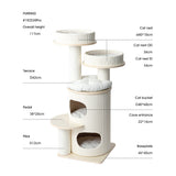 Darrahopens Pet Care > Cat Supplies > Cat Furniture HONEYPOTCAT PURRING Multi-Level Sisal Barrel Cat Tower - PRO 117cm