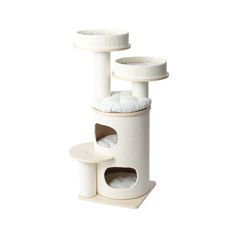 Darrahopens Pet Care > Cat Supplies > Cat Furniture HONEYPOTCAT PURRING Multi-Level Sisal Barrel Cat Tower - PRO 117cm