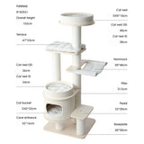 Darrahopens Pet Care > Cat Supplies > Cat Furniture HONEYPOTCAT PURRING Multi-Tier Plush & Sisal Deluxe Cat Tree - 153cm