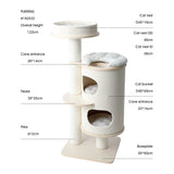 Darrahopens Pet Care > Cat Supplies > Cat Furniture HONEYPOTCAT PURRING Plush & Sisal Barrel Cat Tower - 122cm
