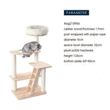 Darrahopens Pet Care > Cat Supplies > Cat Furniture HONEYPOTCAT Serenity Plush Top Cat Tower - Wood Varnish 125cm