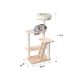 Darrahopens Pet Care > Cat Supplies > Cat Furniture HONEYPOTCAT Serenity Plush Top Cat Tower - Wood Varnish 125cm