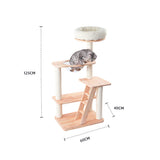Darrahopens Pet Care > Cat Supplies > Cat Furniture HONEYPOTCAT Serenity Plush Top Cat Tower - Wood Wax 125cm