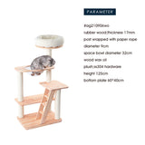 Darrahopens Pet Care > Cat Supplies > Cat Furniture HONEYPOTCAT Serenity Plush Top Cat Tower - Wood Wax 125cm