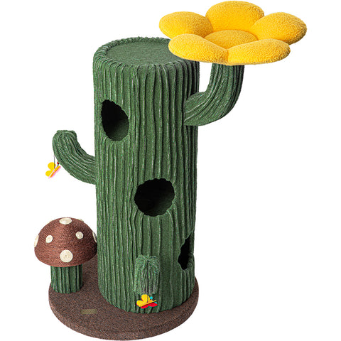 Darrahopens Pet Care > Cat Supplies > Cat Furniture HONEYPOTCAT Solo Cactus Bloom Cat Tree - Green 120.5cm
