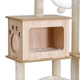 Darrahopens Pet Care > Cat Supplies > Cat Furniture i.Pet Cat Tree Tower Scratching Post Scratcher 142cm Wood Bed Condo House