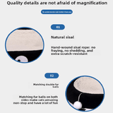 Darrahopens Pet Care > Cat Supplies > Cat Furniture Oval-shaped black coal balls Large Cat Scratcher Bed 2 in 1 Sisal Scratching Pad & Plush Lounge Nest Durable Claw Grinder Mat for Indoor Cats