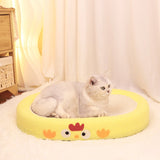 Darrahopens Pet Care > Cat Supplies > Cat Furniture Oval-shaped braised chicken Large Cat Scratcher Bed 2 in 1 Sisal Scratching Pad & Plush Lounge Nest Durable Claw Grinder Mat for Indoor Cats