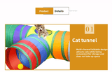 Darrahopens Pet Care > Cat Supplies > Cat Furniture Pet Toy Super Set (21 Pcs) - Cat Tunnel, Teaser, Mice, Jingle Balls, & Pom Poms. (Note: accessory colors are shipped randomly).