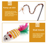 Darrahopens Pet Care > Cat Supplies > Cat Furniture Pet Toy Super Set (21 Pcs) - Cat Tunnel, Teaser, Mice, Jingle Balls, & Pom Poms. (Note: accessory colors are shipped randomly).