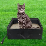 Darrahopens Pet Care > Cat Supplies > Cat Furniture Portable Foldable Cat Travel Litter Box - Waterproof & Easy to Clean Black