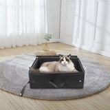 Darrahopens Pet Care > Cat Supplies > Cat Furniture Portable Foldable Cat Travel Litter Box - Waterproof & Easy to Clean Black