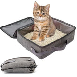 Darrahopens Pet Care > Cat Supplies > Cat Furniture Portable Foldable Cat Travel Litter Box - Waterproof & Easy to Clean Black