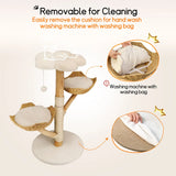 Darrahopens Pet Care > Cat Supplies > Cat Furniture Real Wood Cat Tree Tower in Natural Wood for Indoor Cats Up to 10KG, 60x111cm In Australia - Darrahopens