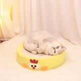 Darrahopens Pet Care > Cat Supplies > Cat Furniture Round braised chicken in yellow sauce Large Cat Scratcher Bed 2 in 1 Sisal Scratching Pad & Plush Lounge Nest Durable Claw Grinder Mat for Indoor Cats