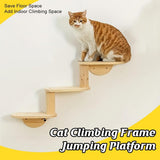 Darrahopens Pet Care > Cat Supplies > Cat Furniture Solid Wood Wall Mounted Cat Climbing Tree Rack Platform Space Capsule Bed Shelf