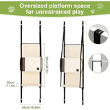 Darrahopens Pet Care > Cat Supplies > Cat Furniture Space-Saving Over-the-Door Cat Hammock with Three Cozy Tiers, Breathable Mesh Lounges, and Sturdy Metal Frame for Multi-Cat Households, Perfect for Indoor Play and Rest Without Floor Footprint. (Beige) In Australia - Darrahopens