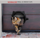 Darrahopens Pet Care > Cat Supplies > Cat Furniture White 4-Way Locking Cat Flap Door - Pet Entry Portal for Interior Doors, Walls & Cabinets