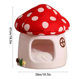 Darrahopens Pet Care > Cat Supplies > Cat Furniture Winter Mushroom Cat House Cozy Sleeping Pet Bed for Cats Indoor Warm Pet House