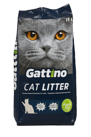 Darrahopens Pet Care > Cat Supplies > Cat Litter Gattino Natural Bentonite Cat Litter - Marseille Soap Scent, 15L