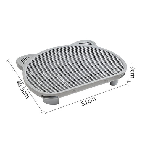 Darrahopens Pet Care > Cat Supplies > Cat Litter Grey Elevated Cat Litter Trapping Mat - Dual-Layer Scatter Control Tray with Grate