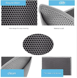 Darrahopens Pet Care > Cat Supplies > Cat Litter Grey Large Double-Layer Cat Litter Trapping Mat - Waterproof EVA Honeycomb Design for Scatter Control (45cm x 60cm)