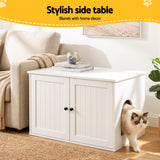 Darrahopens Pet Care > Cat Supplies > Cat Litter i.Pet 80x53cm Cat Litter Box Enclosure Hidden Litter Tray Cabinet Furniture White In Australia - Darrahopens