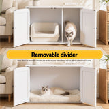 Darrahopens Pet Care > Cat Supplies > Cat Litter i.Pet 80x53cm Cat Litter Box Enclosure Hidden Litter Tray Cabinet Furniture White In Australia - Darrahopens