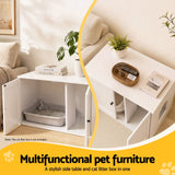 Darrahopens Pet Care > Cat Supplies > Cat Litter i.Pet 80x53cm Cat Litter Box Enclosure Hidden Litter Tray Cabinet Furniture White In Australia - Darrahopens