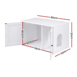 Darrahopens Pet Care > Cat Supplies > Cat Litter i.Pet 80x53cm Cat Litter Box Enclosure Hidden Litter Tray Cabinet Furniture White In Australia - Darrahopens