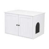 Darrahopens Pet Care > Cat Supplies > Cat Litter i.Pet 80x53cm Cat Litter Box Enclosure Hidden Litter Tray Cabinet Furniture White In Australia - Darrahopens
