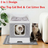 Darrahopens Pet Care > Cat Supplies > Cat Litter Large Hooded Cat Litter Box with Enclosed Top