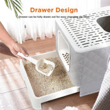 Darrahopens Pet Care > Cat Supplies > Cat Litter Large Hooded Cat Litter Box with Enclosed Top