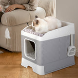 Darrahopens Pet Care > Cat Supplies > Cat Litter Large Hooded Cat Litter Box with Enclosed Top