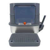 Darrahopens Pet Care > Cat Supplies > Cat Litter P&P Jumbo Stainless Steel Cat Litter Box for Multi-Cats Large Toilet Box with Removable Lid