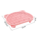 Darrahopens Pet Care > Cat Supplies > Cat Litter Pink Elevated Cat Litter Trapping Mat - Dual-Layer Scatter Control Tray with Grate