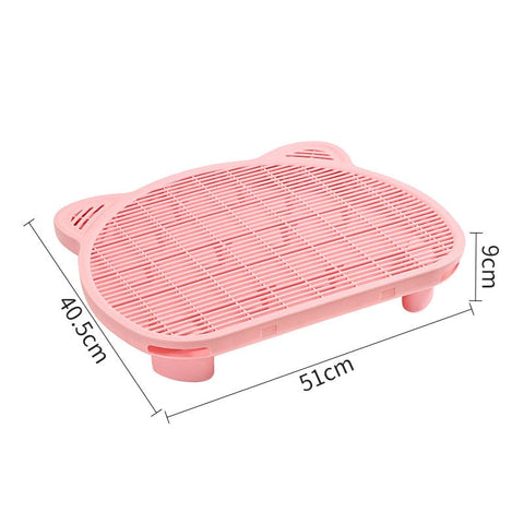 Darrahopens Pet Care > Cat Supplies > Cat Litter Pink Elevated Cat Litter Trapping Mat - Dual-Layer Scatter Control Tray with Grate